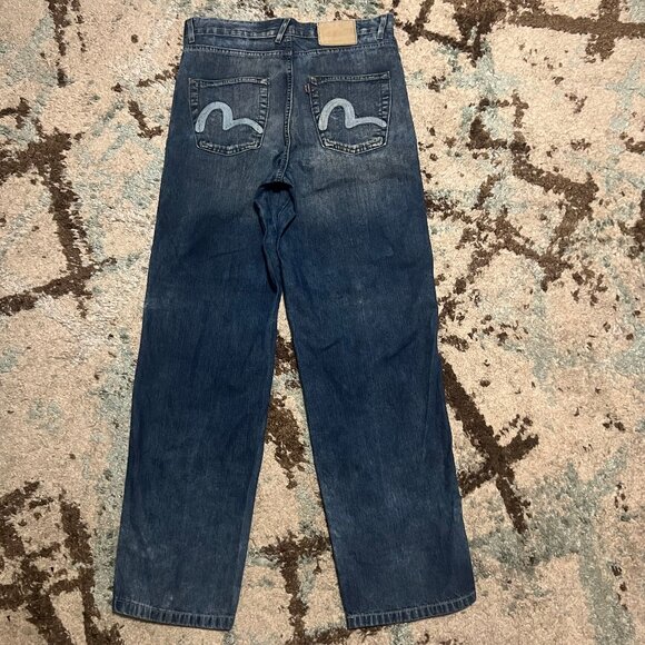 Vintage Evisu Distressed Jeans Size 33x32 Japan Baggy Y2K